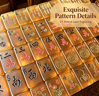 Funky Trade Custom Série Ambre Tortoiseshell 1.42*0.98*0.43 pouces Marbrure tourbillonnante 160 pièces Jeu de tuiles de Mahjong en acrylique Américain