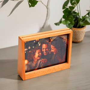 Wholesale Custom Double-Sided Acrylic Beech Wood Photo <strong>Frame</strong> <strong>with</strong> UV Printing Desktop Display Beech Wood Base - Product Image 4