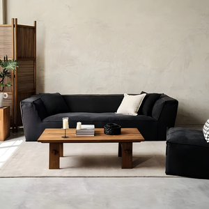 Table basse en bois moderne, design minimaliste, meubles de salon faits à la main, plateau et structure en bois massif - Product Image 4