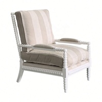 P0019 Fauteuil de luxe antique de style provincial français avec housse amovible et design bobine pour chambre d'hôtel et salon