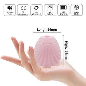 Pink Shell Shape USB Rechargeable Sucker <b>Vibrator</b> With 7 Modes For Adult Stimulation - Product Image 1