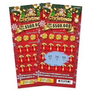 Creative Designs Christmas Jackpot <b>Patterns</b> Ticket Size Logo <b>Paper</b> Full Custom Lottery Card - Product Image 1