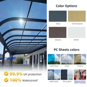 Vente directe d'usine, auvent <span class=keywords><strong>de</strong></span> couloir personnalisé en aluminium, protection UV, pare-soleil, <span class=keywords><strong>toit</strong></span> en polycarbonate, pergola pour polycarbonate - Product Image 3