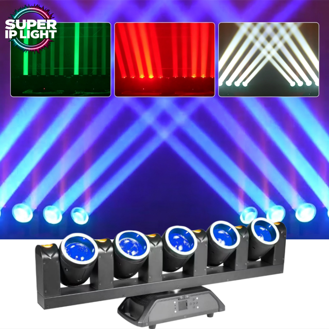 5X60W LED Strobe Sound Active DMX512 Control Moving Head Wash Light for Nightclub Event Stage Lighting