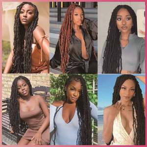 Extensiones de Cabello Trenzado Pre-Estiradas NU Faux Locs, Estilo Mariposa, de 10 a 30 Pulgadas, Sintéticas de Alta Calidad, Pre-Enlazadas - Product Image 5