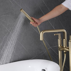Luxury Bathroom <strong>Faucet</strong> Brushed Gold Waterfall <strong>Bath</strong> Tub Shower <strong>Faucet</strong> 3 Handles Brass Bathtub <strong>Faucet</strong> - Product Image 3