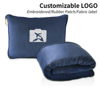 FF4783 Logo personnalisé couleur 2 en 1 Combo avion vol jeter couverture avec taie d'oreiller cadeau léger doux voyage couverture oreiller