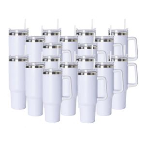 Double Wall Vacuum Sealed Stainless Steel Cup Blank Sublimation Beer Travel Mugs Cups 40Oz Coffee Tumbler With Handle - Product Image 1