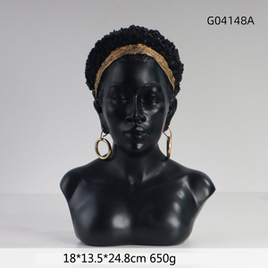 Statue d'artisanat en résine de femme africaine, sculpture de dame <span class=keywords><strong>noire</strong></span>, décoration élégante pour la maison, ornement de bureau, cadeau artistique pour femmes - Product Image 6