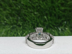 Custom Lab Grown Diamond Vintage <b>Ring</b> 14k Gold Emerald Cut Fancy Dark Luxury Women's RIZTA JEWELS DE Color D - Product Image 4