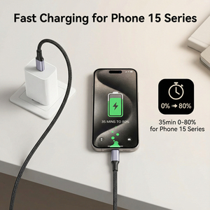 สายดาต้า <span class=keywords><strong>Type</strong></span> <span class=keywords><strong>C</strong></span> สายชาร์จเร็ว 240W 5A แบบ <span class=keywords><strong>USB</strong></span> <span class=keywords><strong>C</strong></span>  ผลิตตามสั่งจากโรงงาน ความยาว 1 ม. 2 ม. 3 ม. สายถักไนลอน สายชาร์จ USBC to USBC - Product Image 3