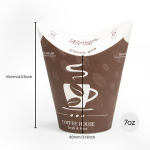 Vaso de Papel <span class=keywords><strong>para</strong></span> Café con Diseño de Mariposa Sonriente, Personalizado con Logotipo, Ecológico, Desechable, Biodegradable, de Pared Simple o Doble, <span class=keywords><strong>para</strong></span> Bebidas Frías o Calientes - Product Image 2