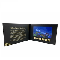 Meilleure publicité promotionnelle écran lcd 7 pouces, affiche vidéo, carte de vœux vidéo avec estampage or et impression UV