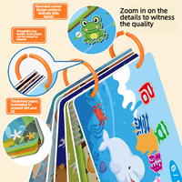 Livre d'activités Montessori en carton pour l'apprentissage de l'alphabet, réutilisable, éducatif, pour la maternelle à domicile, avec autocollants