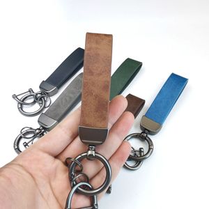 logo Custom Pu Leather Keychain with Rings Luxury Car Leather Key Chains Wholesale Key Fob for Men Women Car Keyring Accessories