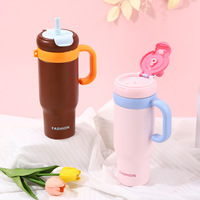 Bouteille isotherme portable personnalisée en acier inoxydable à double paroi avec poignée pour boissons chaudes et froides