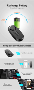 J19 Kit de coche inalámbrico <span class=keywords><strong>Bluetooth</strong></span> mini Audio portátil manos libres <span class=keywords><strong>Bluetooth</strong></span> 3,5mm <span class=keywords><strong>USB</strong></span> AUX adaptador estéreo <span class=keywords><strong>receptor</strong></span> de mú - Product Image 5