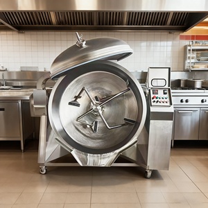 Marmite de cuisson industrielle à agitation planétaire chauffée au gaz automatique pour sauces, pâtes et garnitures - Product Image 5