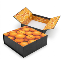 Maßgefertigte Premium Doppeltürige Schmetterlings-Geschenkbox aus Recyclingmaterialien mit Schaumstoffeinlage Schwarze Strukturierte Oberfläche Vollflächiger Fotodruck
