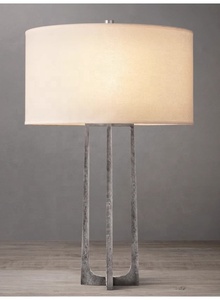 Lámpara <span class=keywords><strong>de</strong></span> Mesa <span class=keywords><strong>de</strong></span> Tela Forjada <span class=keywords><strong>de</strong></span> Estilo Industrial para Sala <span class=keywords><strong>de</strong></span> Estar, Dormitorio, <span class=keywords><strong>Mesita</strong></span> <span class=keywords><strong>de</strong></span> <span class=keywords><strong>Noche</strong></span>, Decoración Suave para Villa - Product Image 5