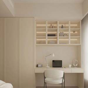 Bedroom French Cream <b>Wardrobe</b> with Dresser Table Study Desk Book <b>Shelf</b> - Product Image 2