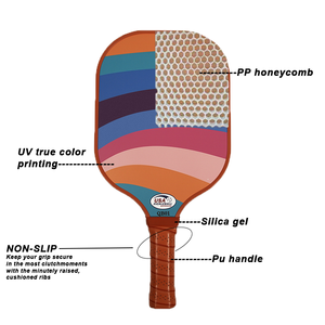 Nouveau design de raquette de pickleball en nid d'abeille polymère Usapa série confortable personnalisée - Product Image 3
