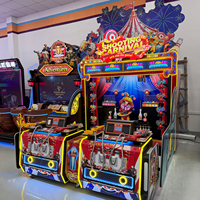 SHOOTING CARNIVAL Jeu de tir de type arcade avec simulateur de pistolet, défi de niveau, multijoueur 2-4 joueurs, lumières clignotantes métalliques, pour intérieur