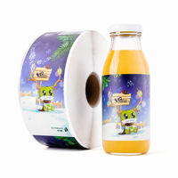 Étiquettes adhésives personnalisées durables, imperméables, holographiques, brillantes et laminées pour l'emballage de bouteilles en verre, de boissons et de jus de fruits