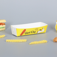 Barquette en carton jetable personnalisée pour hot-dogs et corn-dogs - Boîte à hot-dogs avec lamination mate pour l'emballage alimentaire