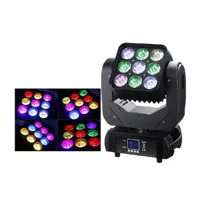 9x12w RGBW 4in1 rửa hiệu ứng sân khấu Ma trận LED di chuyển đầu chùm ánh sáng với pixel điều khiển