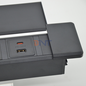CE Approved 16A Tabletop <strong>Socket</strong> 3 AC Outlets USB A+C Ports Embedded <strong>Side</strong> Slide Design Hidden Power Outlet for Meeting Table - Product Image 3