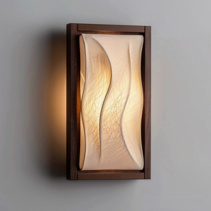 Modern 3D Printed PETG Pendant Lamp <b>With</b> Wavy Beige Fabric Shade Customizable Design For Dining Room <b>Lighting</b> - Product Image 4