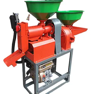 Mini Rice Mill kết hợp máy xay Xăng Điện đánh bóng nhỏ đánh bóng kết hợp gạo huller gạo Whitener nhà sử dụng