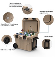Accessoires de camping personnalisés, glacière extérieure OEM de 45L et 90L pour coffre de voiture avec roues