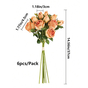 Vintage Artificial Rose Bouquets Plastic High Simulation <b>Wedding</b> Home Decor <b>Props</b> - Product Image 3