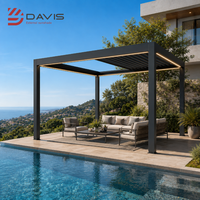 Pergola rétractable en aluminium avec système de toit pliant pour projets de jardins, hôtels, complexes hôteliers et patios