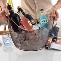 Seau à glace en plastique transparent personnalisé, design moderne et minimaliste pour les KTV, les bars - Stockage de vin rouge, de bière et de glace