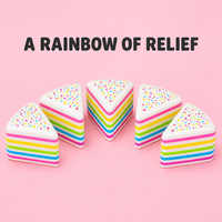 Lot de 3 balles anti-stress squishy en forme de tranches de gâteau arc-en-ciel, en mousse à remontée lente, avec confettis crème, cadeau de bureau pour les amateurs de desserts