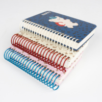 Mini Cuaderno Espiral A7 con Diseño de Leopardo y Osito, 100 Hojas, Cubierta de Papel, Lindo Dibujo Animado de Animal, para Uso Diario Escolar, Regalo