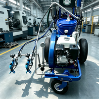 Machine de marquage routier à peinture froide à poussée manuelle avec vitesse variable pour différents types de surfaces