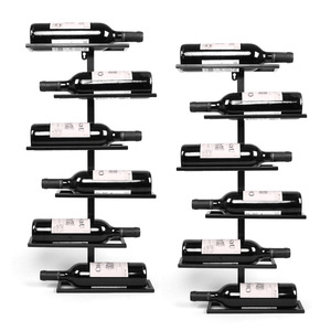 Portabottiglie da Parete Personalizzato Nero a 5+ <span class=keywords><strong>Ripiani</strong></span> in Ferro <span class=keywords><strong>per</strong></span> Esposizione e Conservazione Bevande - Product Image 4