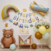 Ballon en aluminium en forme de dessin animé Ours laitier vintage et bonbons, en gros, pour la décoration de fête d'anniversaire de bébé (1er anniversaire) et d'anniversaire d'enfants