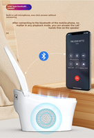 Mini Altavoz Inalámbrico Creativo con Forma de Inodoro, 10W, con Micrófono Incorporado, Control Remoto y Soporte para Aplicaciones - Altavoz Bluetooth