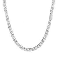 Top Qualité 2mm 3 4 5mm Bracelet En Acier Inoxydable Collier Chaîne De Tennis Coulée avec 5A Zircone
