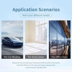 Film solaire teinté <span class=keywords><strong>pour</strong></span> vitres de voiture, rejet uv irr100 % UVR100 % Vision claire papel ahumado nano film en céramique <span class=keywords><strong>pour</strong></span> vitres de voiture - Product Image 6