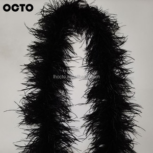 2 Yards 5 plis robe de soirée accessoire décoratif <span class=keywords><strong>pas</strong></span> <span class=keywords><strong>cher</strong></span> garniture en plumes noir <span class=keywords><strong>plume</strong></span> d'autruche <span class=keywords><strong>Boa</strong></span> - Product Image 4