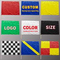 Drapeau personnalisé avec logo et taille pour signalisation de course, 100% polyester, résistant aux déchirures, rectangulaire, pour arbitre/juge, avec mât en bois – Direct Usine
