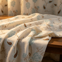 Tissu en maille de polyester avec broderie florale cachemire vert menthe et marron, séchage rapide, léger, pour la mariée et le textile de maison
