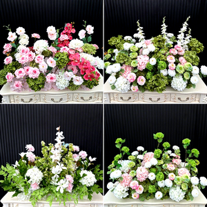 Arreglo de Flores Artificiales de Seda en Verde, <span class=keywords><strong>Blanco</strong></span> y Rosa, Bola de Flores para Bodas, Cumpleaños, Fotografía y Decoración del Hogar - Product Image 1