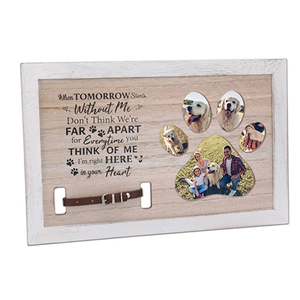 Cornice Fotografica Personalizzata in Legno Effetto Invecchiato con Impronte di Cane, Regalo Commemorativo, Souvenir Personalizzato per la Perdita di un Animale Domestico - Product Image 4